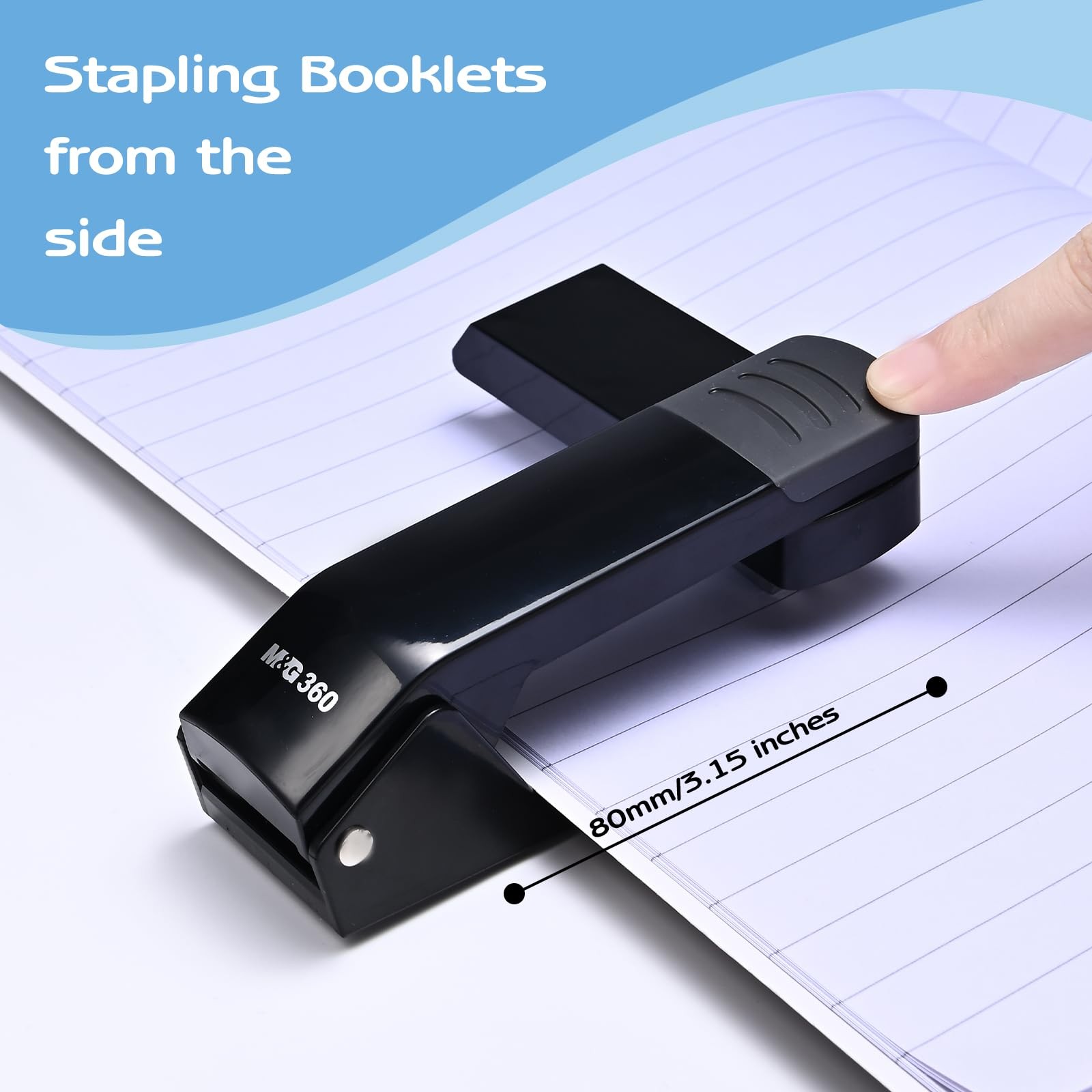 M&G Cute Swing-Arm Swivel Stapler with 1000 Staples, 360 Degree Rotate Desk S…