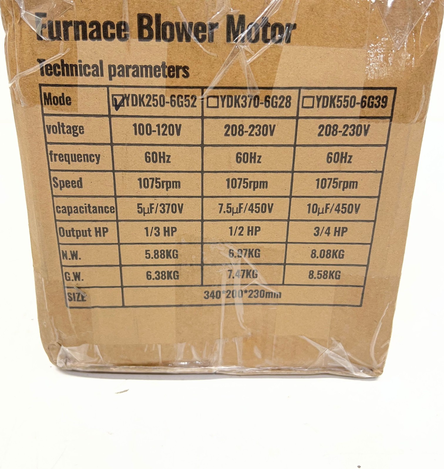 Vevor 1/3 HP Furnace Blower Motor 5.2 in. Shaft 110/120-Volt 1075 RPM 4 Speeds