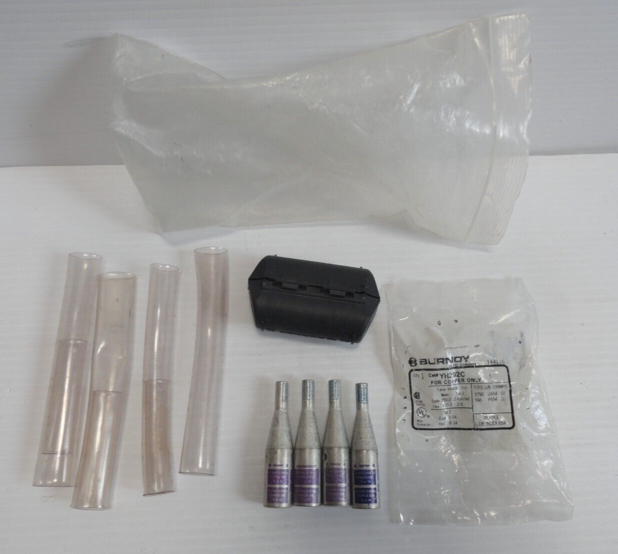 Lot of BURNDY 4/0 AWG STR CU Purple Die 15 or 54 Reducer and Splice Kit