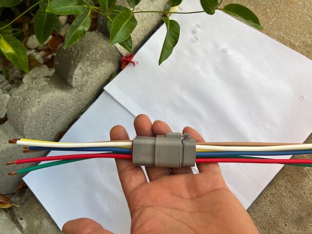 10 AWG Gray Assembled Deutsch DTP 6 Pin waterproof connector 6″ wire