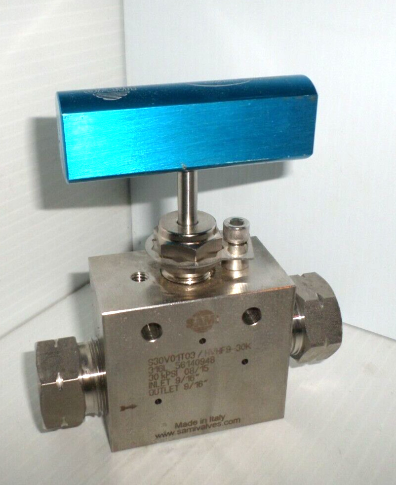 ⭐NEW⭐ SAMI 530V01T03/HVHF9-30K 316L High Pressure Needle Valve 30,000 PSI 9/16″