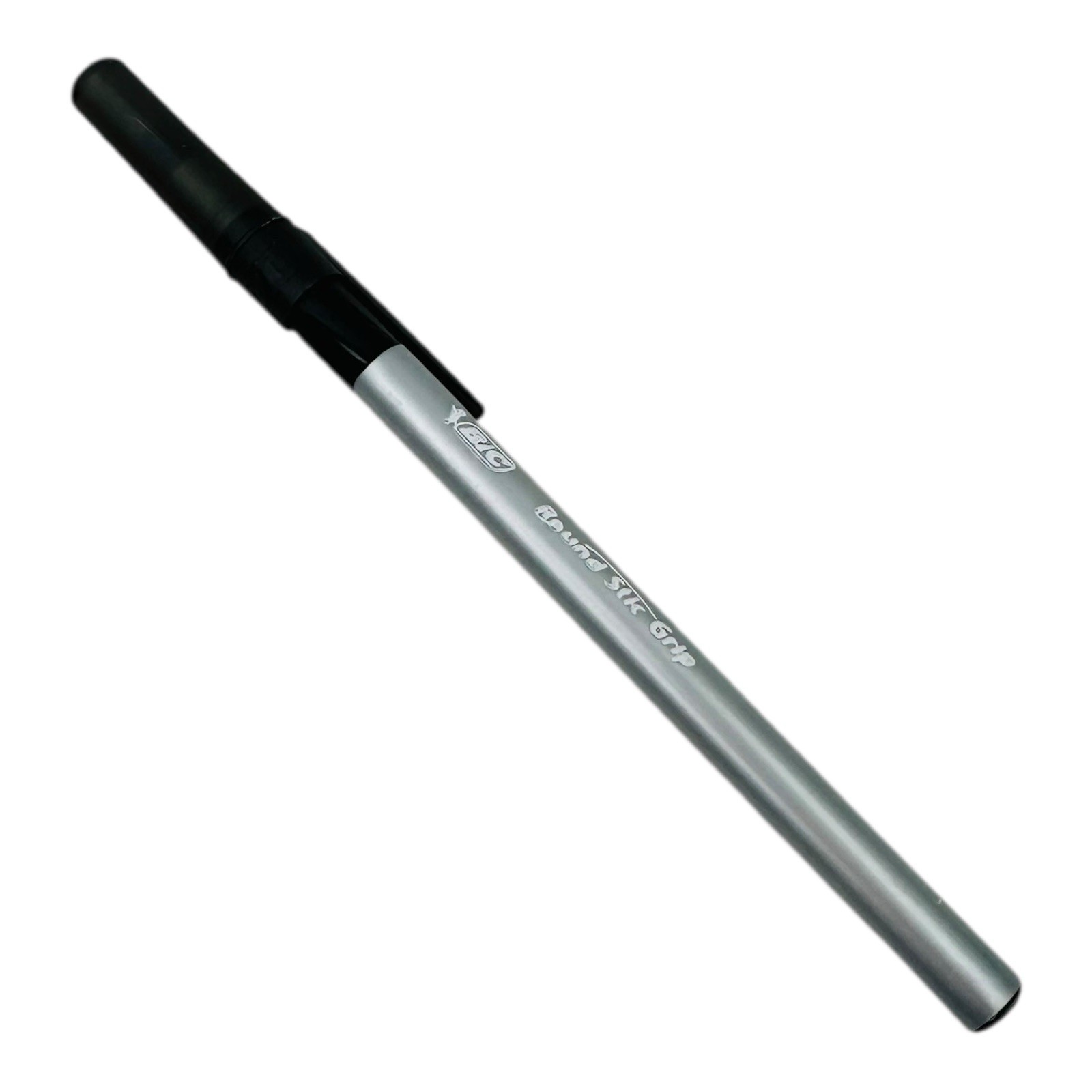 24 Pens BIC Round Stic Grip Xtra-Comfort Black Ink Ballpoint Pen Fine Point