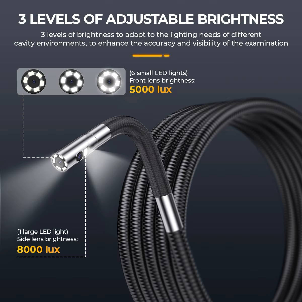 4.3-inch IPS LCD Articulating Inspection Borescope Camera Endoscope Dual Lens