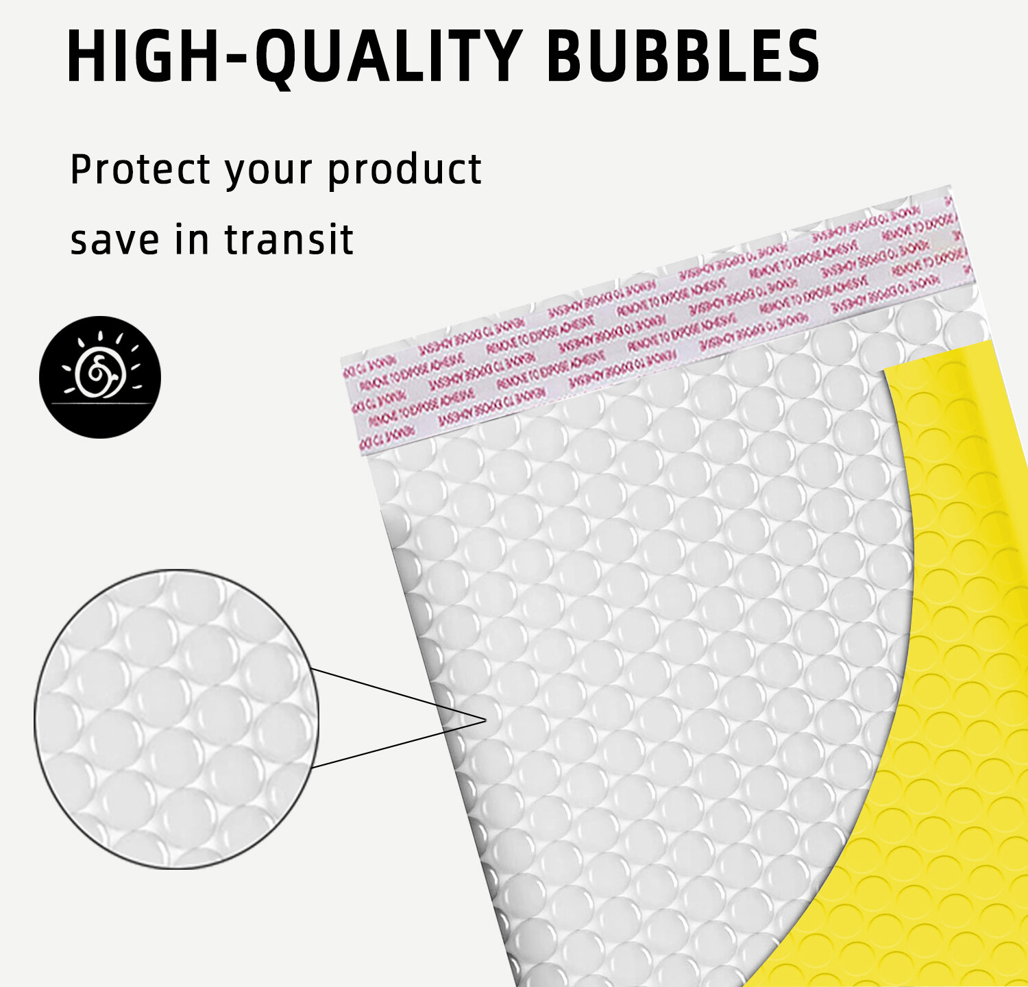 #000 4×8 (4×7) Poly Bubble Mailer Padded Envelope Shipping Bag Yellow 5-1000 Pcs