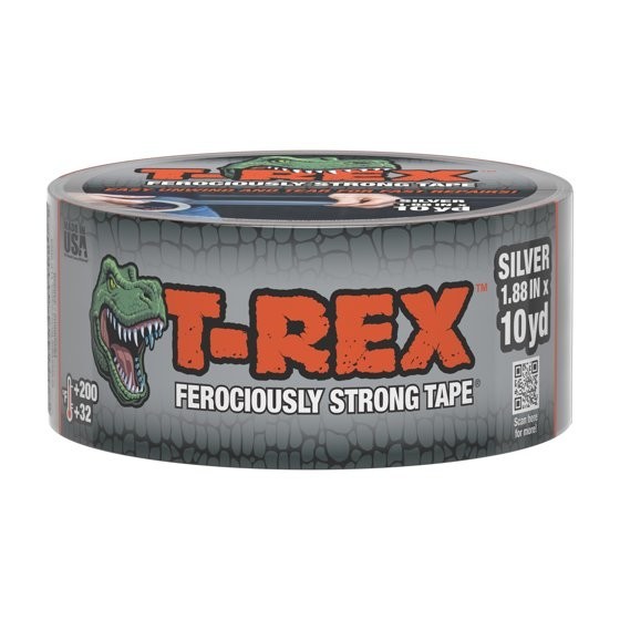 2 pack T-Rex Ferociously Strong Gunmetal Gray Duct Tape, 1.88 in. x 10 yd.
