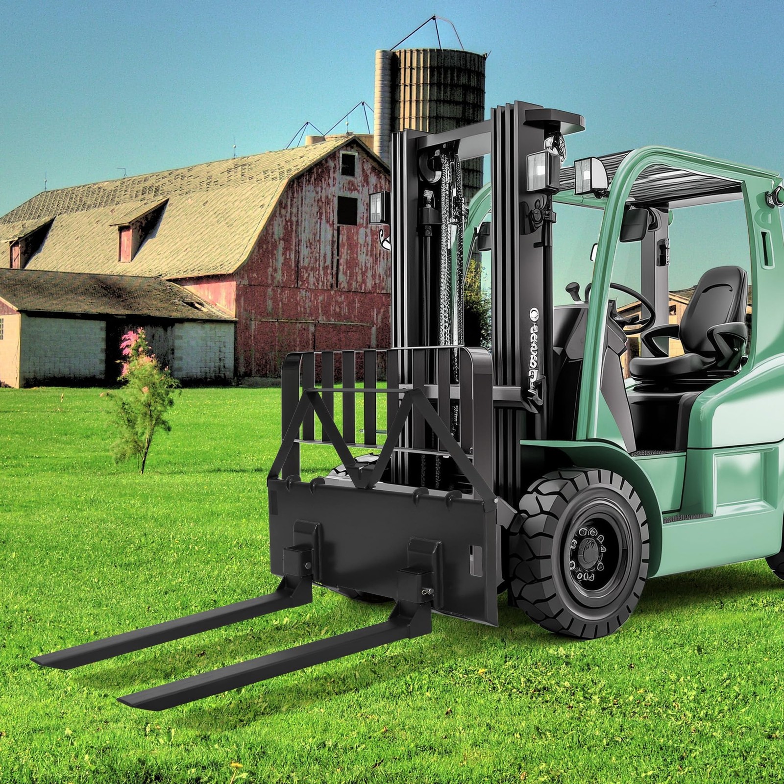 46″ Heavy-Duty Tractor Pallet Forks, Quick Attach Bucket Fork Skid Steer Loader