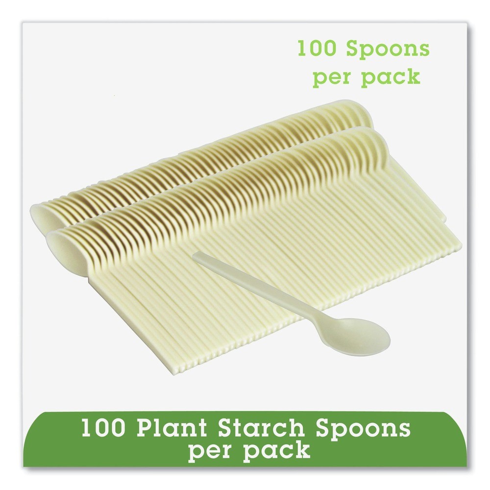 WNA EPS003PK 7 in. EcoSense Renewable Plant Starch Cutlery Spoon (50/Pack) New