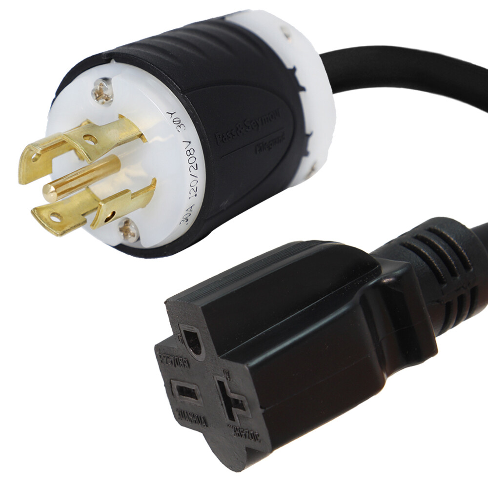 NEMA L21-30P to 6-20R Plug Adapter – 20A/208V, 12/3 AWG – Iron Box # IBX-5153-01