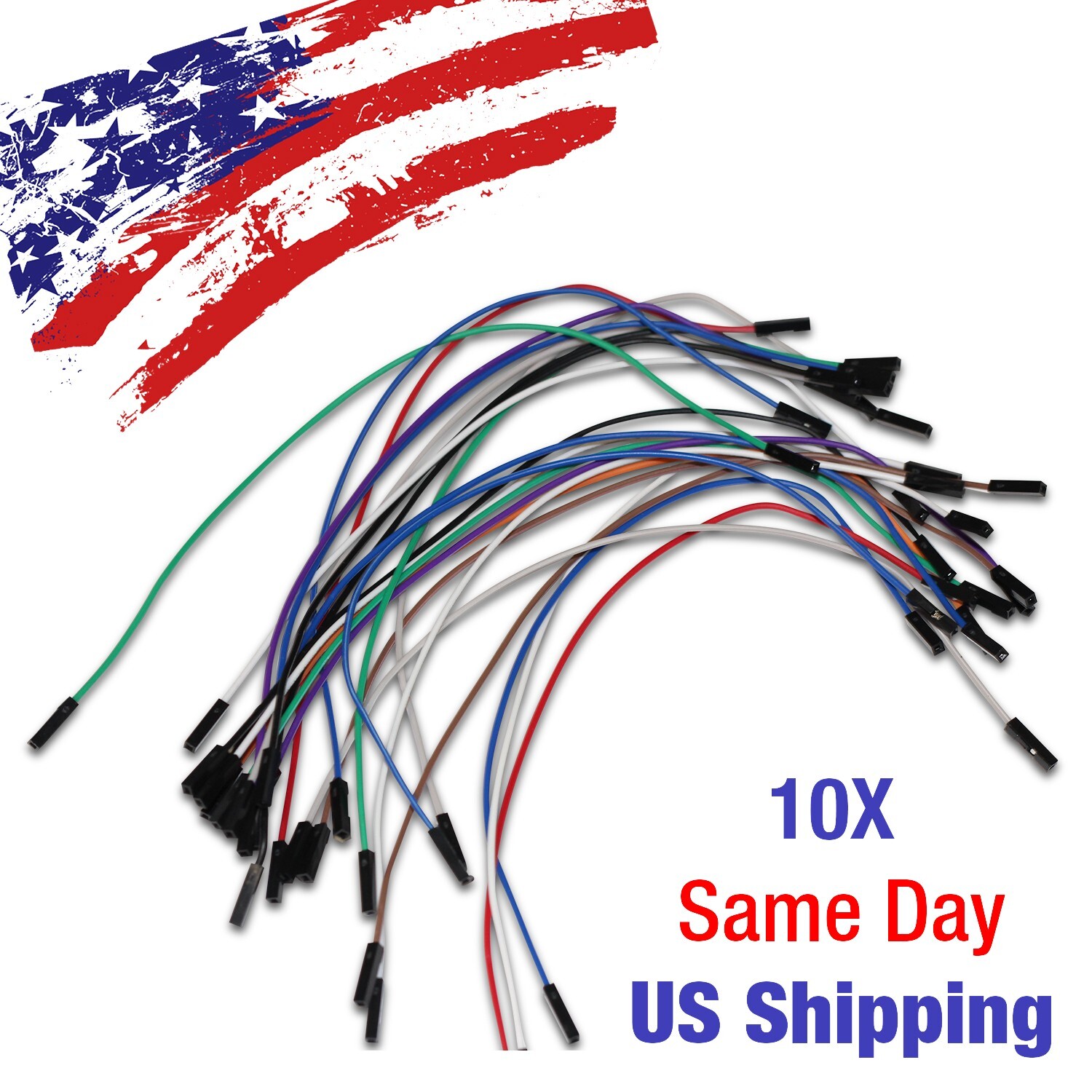 Single 1 Pin Dupont Connect Jumper Wire 20cm 24AWG Female to Female Line 10pcs