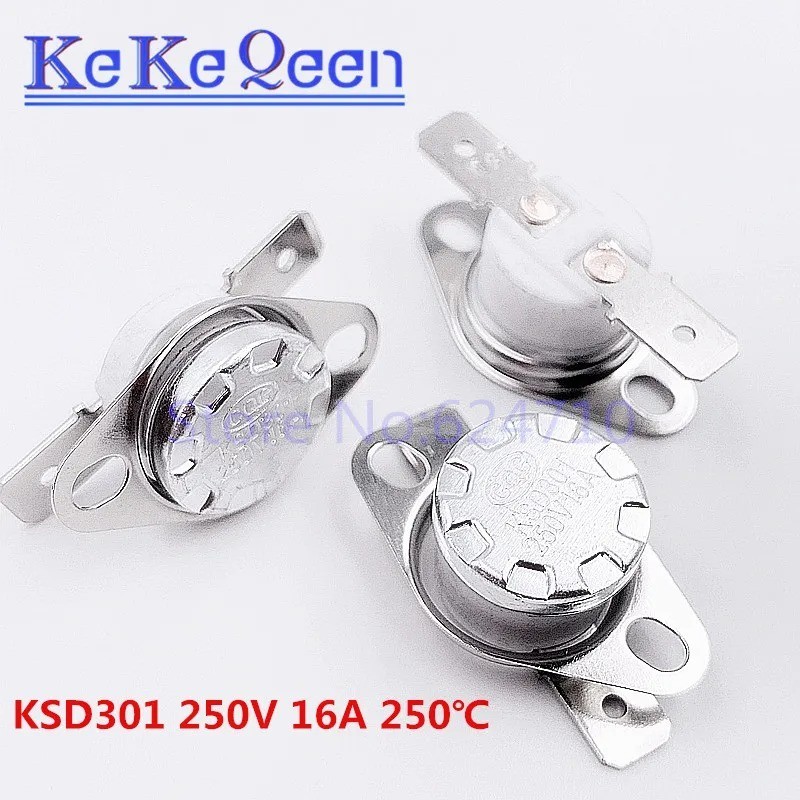 KSD301 Thermostat Temperature Switch 250V 16A Normally Closed Thermal Control
