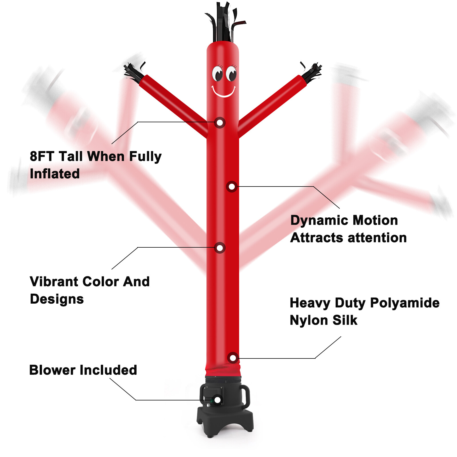MOUNTO 8FT Inflatable Puppet Dancer with 1/3hp Blower Complete Set