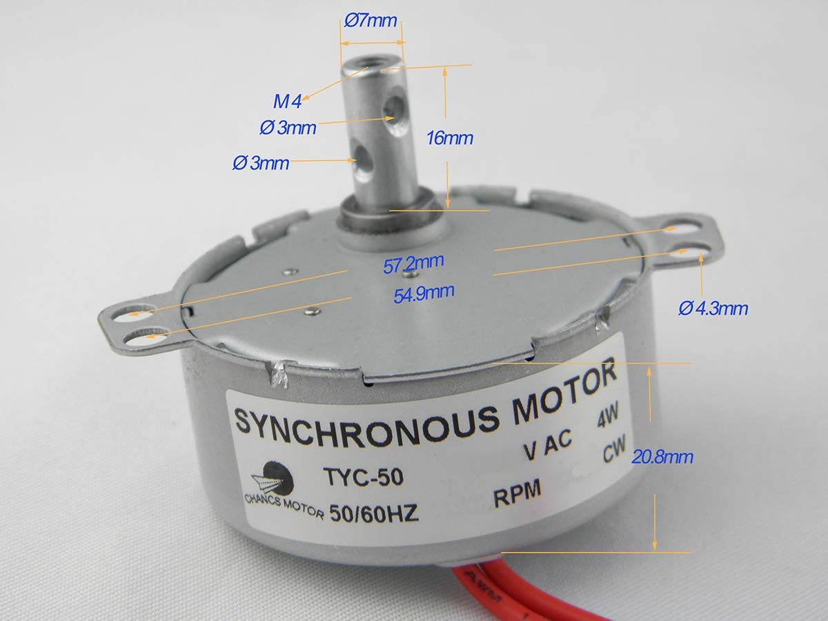 CHANCS TYC-50 Synchronous Motor Cup Turners for Tumblers 110V AC 15-18RPM