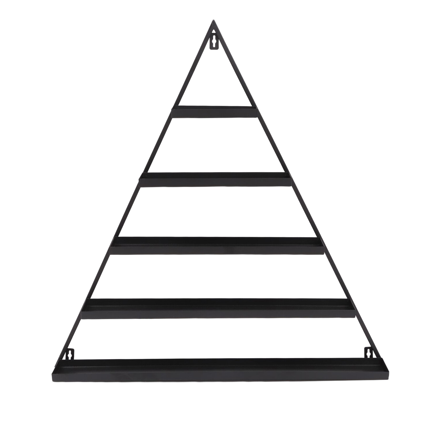 5 Tiers Metal Triangle Nail Polish Display Racks Black Wall-Mounting Shelf Kit