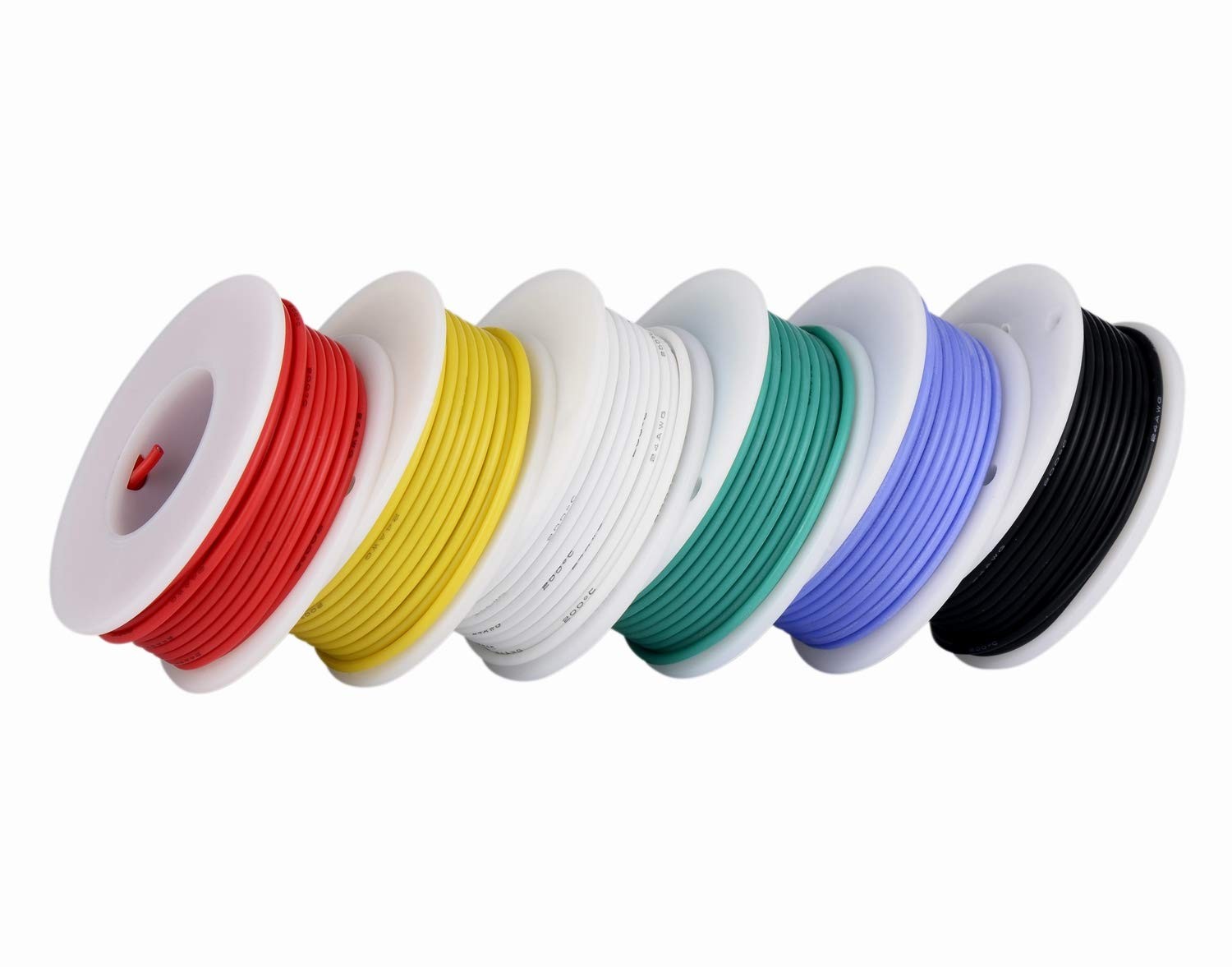 TUOFENG 18 AWG Stranded Wire Spool, Silicone Rubber Insulated Tinned Copper F…
