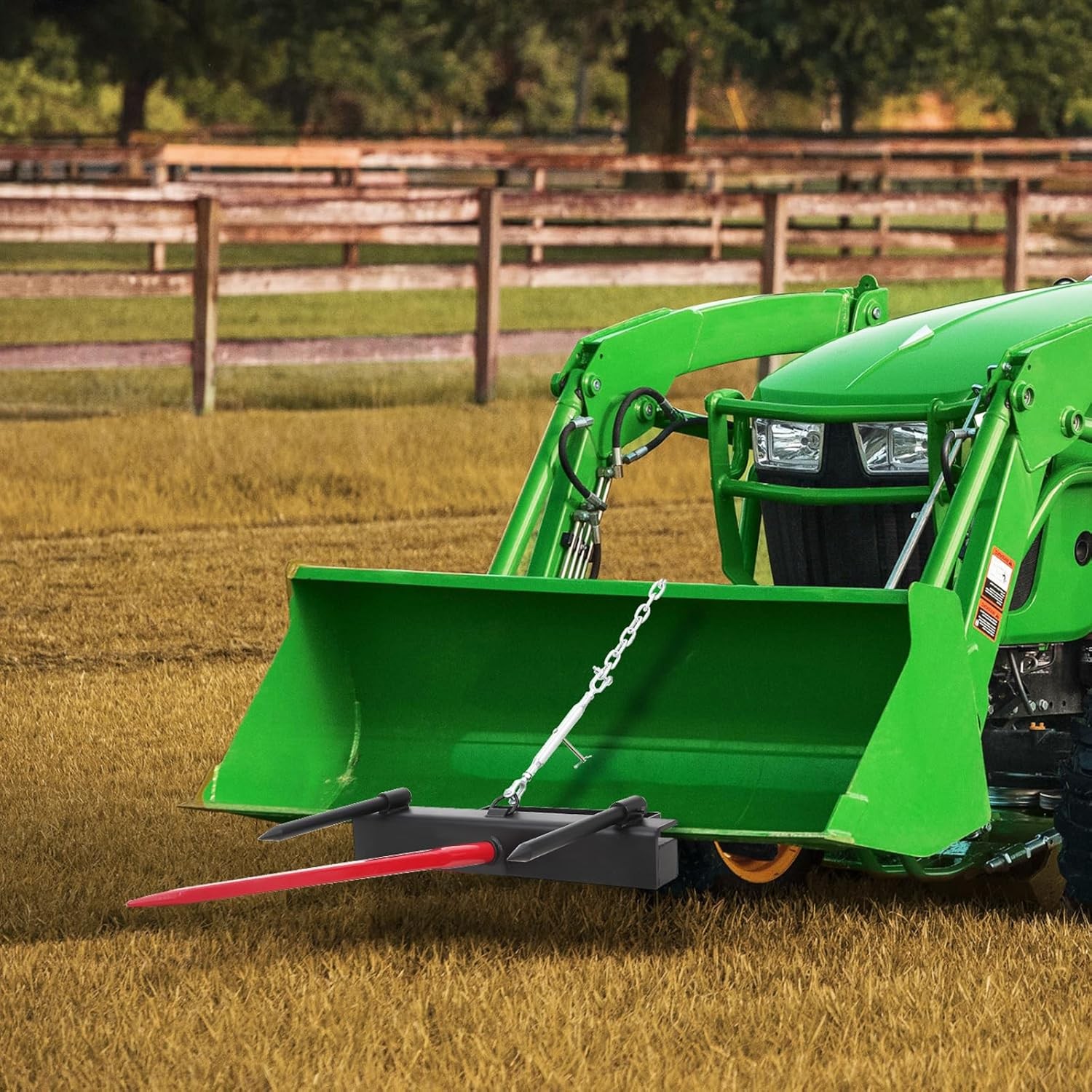 Garvee 3000BLS Universal Hay Bale Spear Tractor Bucket Spike Forks w 1pcs Spears