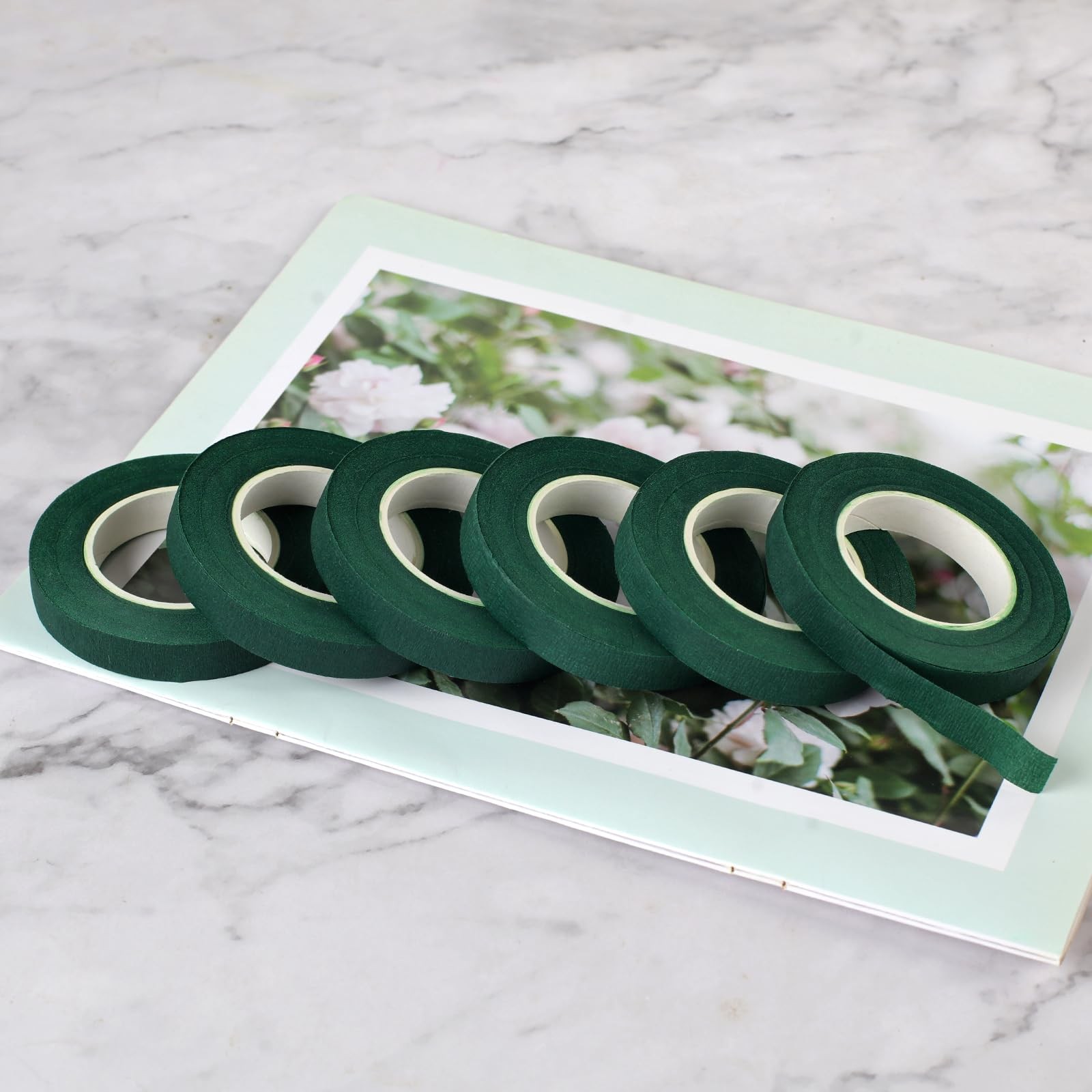 6 Roll Dark Green Floral Tape 1/2″ Flower Bouquet Stem Wrap Craft Wedding 30 Yd