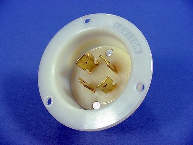Leviton Twist Turn Locking Flanged Inlet Plug L19-20P 20A 277/480V 3�Y Bulk 2455