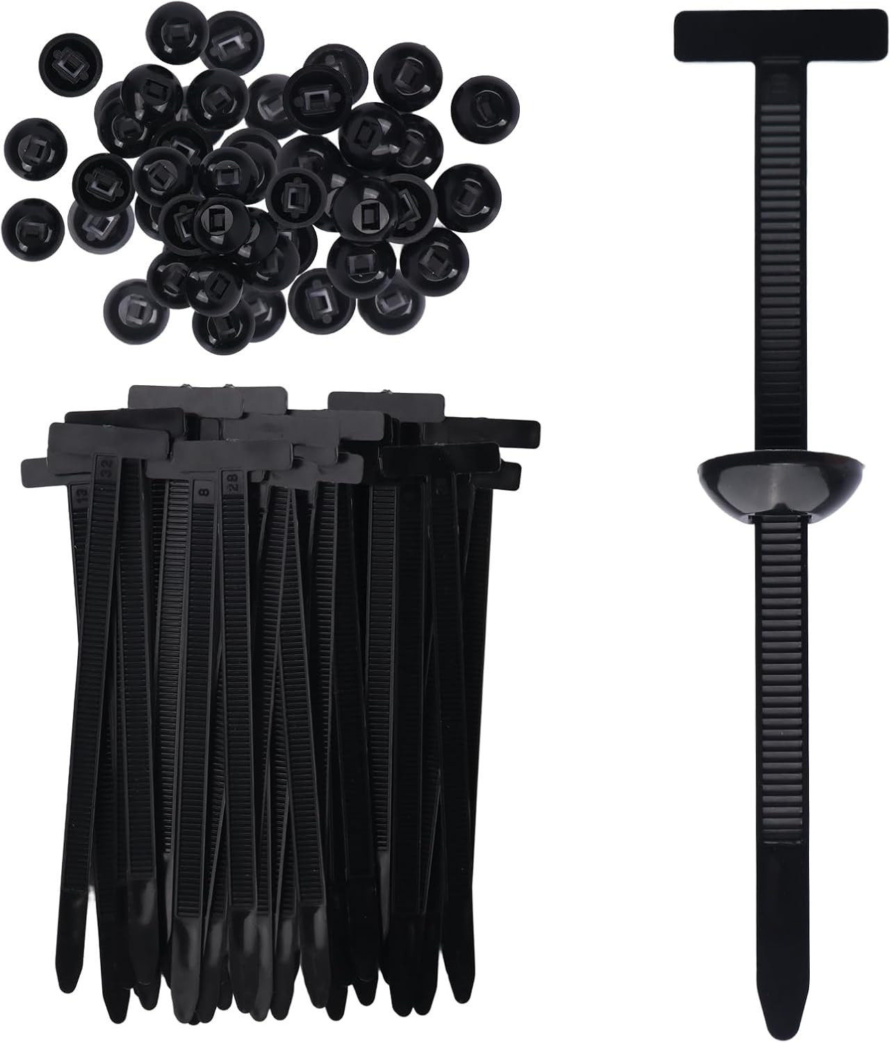 100 Pcs Nylon Universal Cable Tie Buckle for Car – Self-Locking and Easy Install