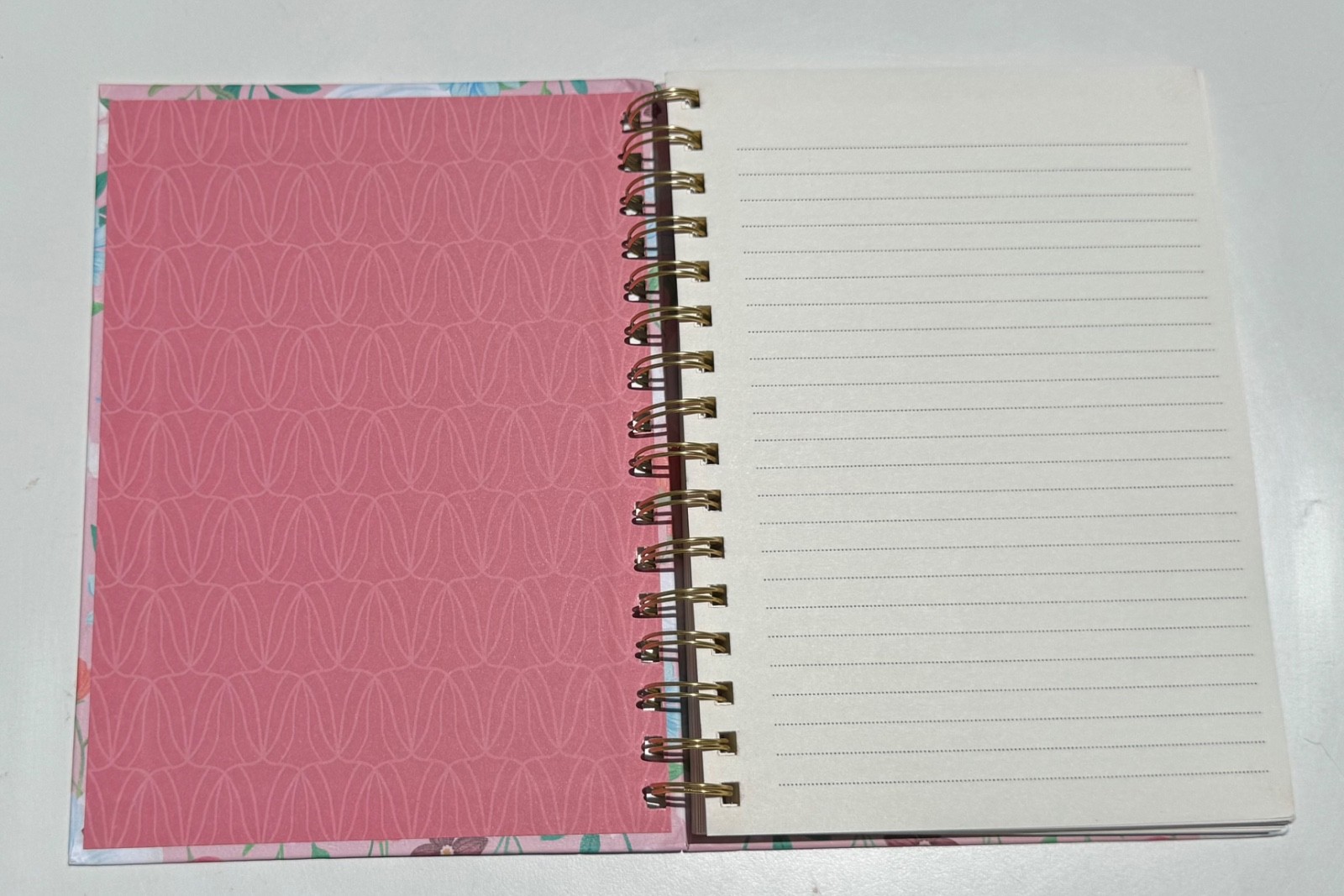 Clementine Twin Wire Hard Cover Spiral Journal Notebook Floral Swan «Notes»