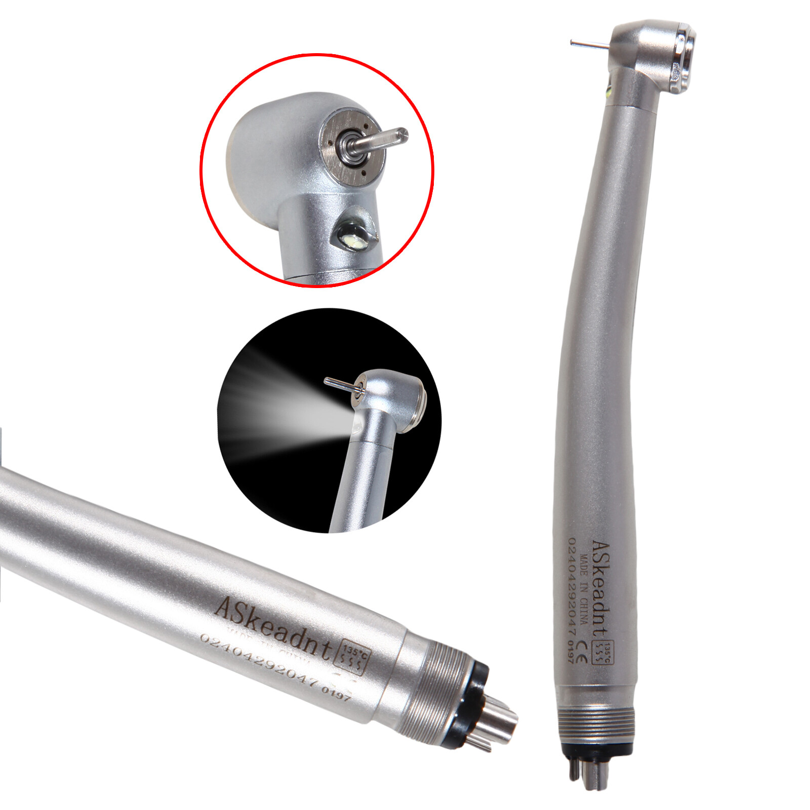 1-10pcs ASKEADNT Dental E-Generator High Speed LED Handpiece 3 Way4 Hole Turbine