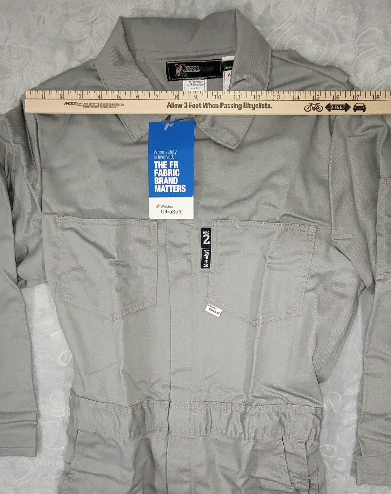 Neese VU7LCAGY Westex UltraSoft FR Men’s Coverall Gray Size Medium 38/40 Regular