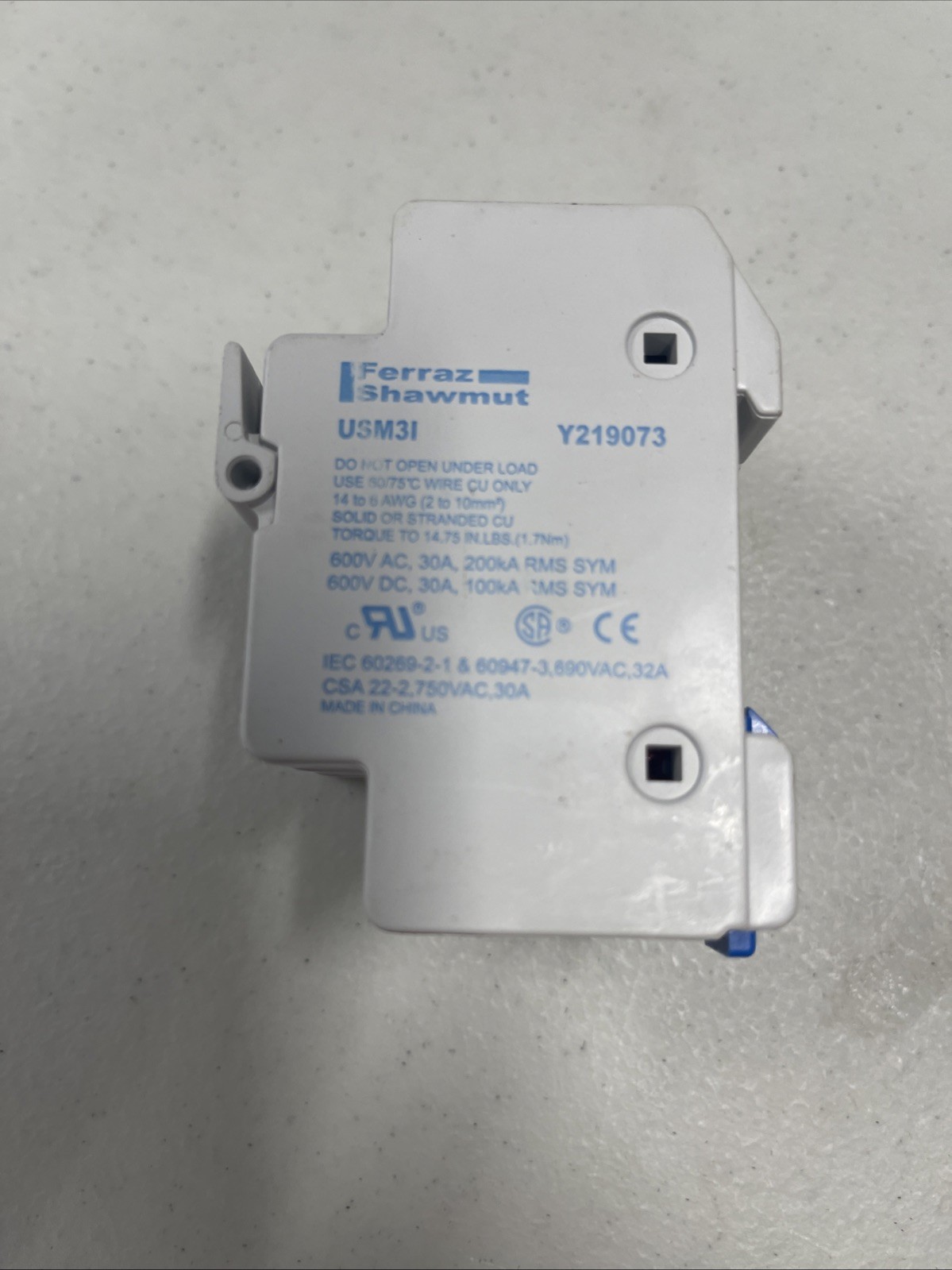 Ferraz Shawmut USM31 Fuse Holder 30A 600V Y219073