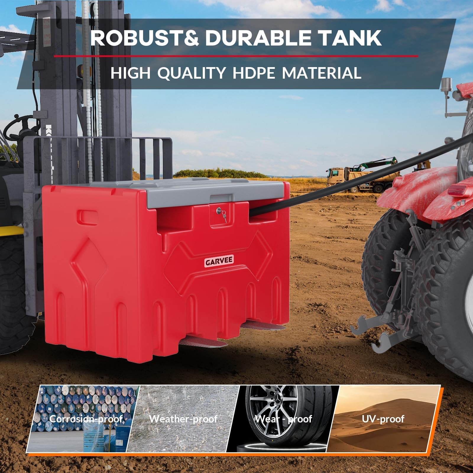 52 gal Portable Diesel Fuel Tank with 12V Electric Transfer Pump High Flow Rate