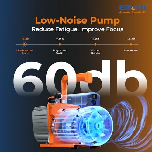 HVAC Vacuum Pump 3 CFM Single Stage Rotary Vane 1/4 HP 2 Pa Ultimate Vacuum for