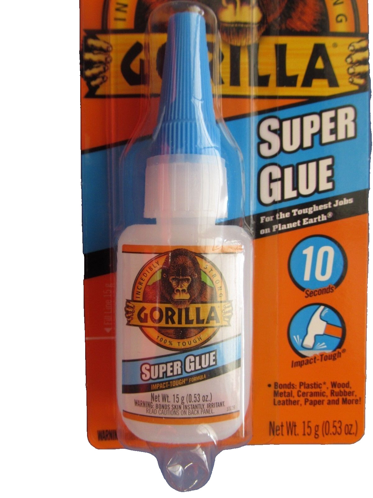 Gorilla Super Glue Gel 15g Clear 10 Seconds Impact-Tough Strong&Fast formula NEW
