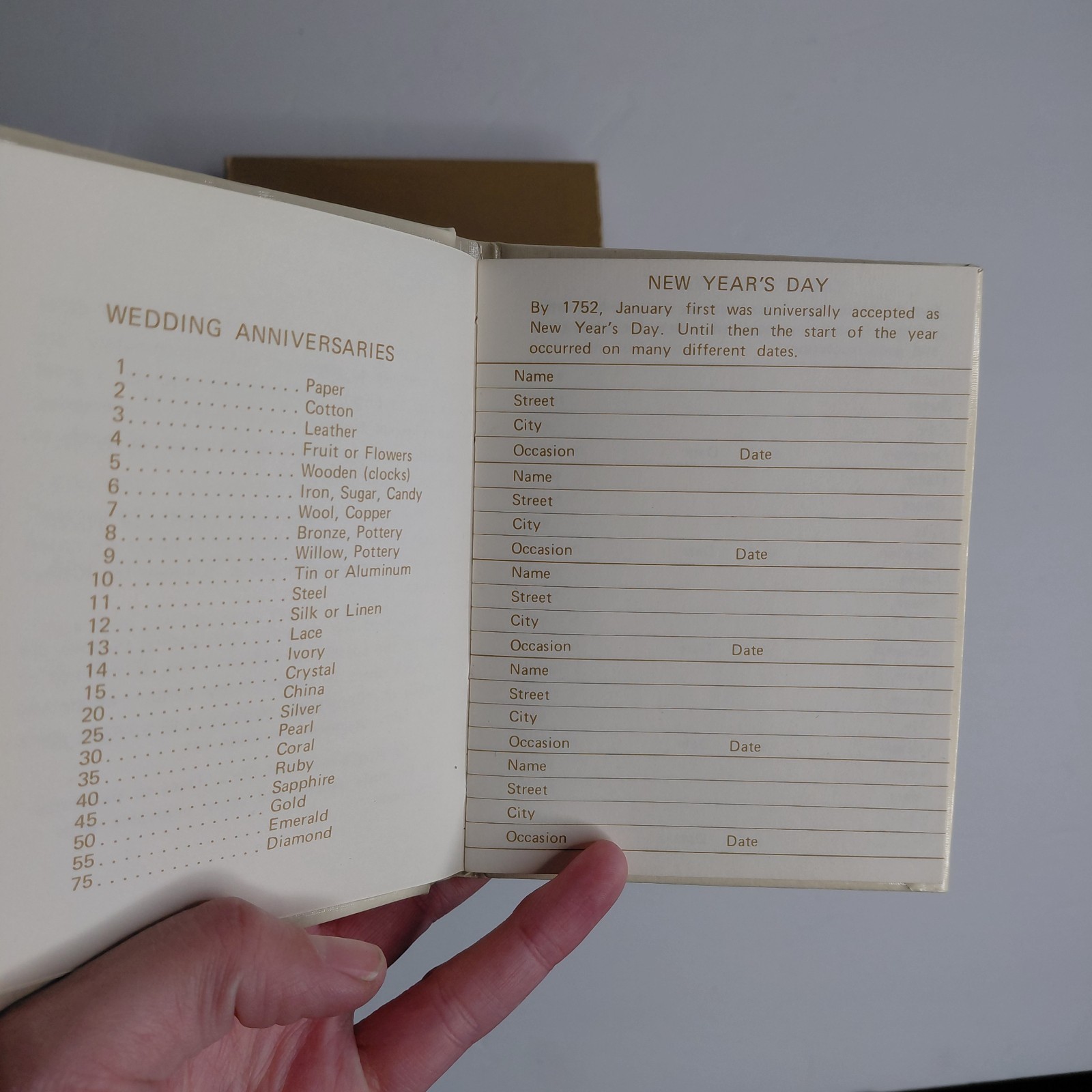 Vintage 1973 Days To Remember Address Book American Greetings Cameo Hong Kong