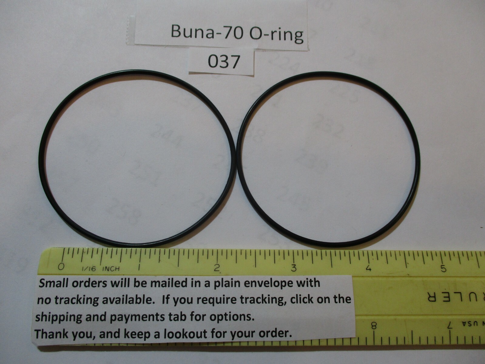 037 O-ring. 2-1/2″ ID x 2-5/8″ OD x 1/16″ thick. Buna-70. Quan 2.