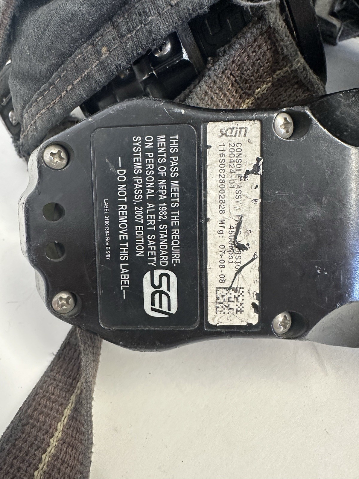 Scott Air-Pak 4.5 CBRN SCBA Harness 2007ed Pak-Alert EZ Flo Regulator HUD AP75
