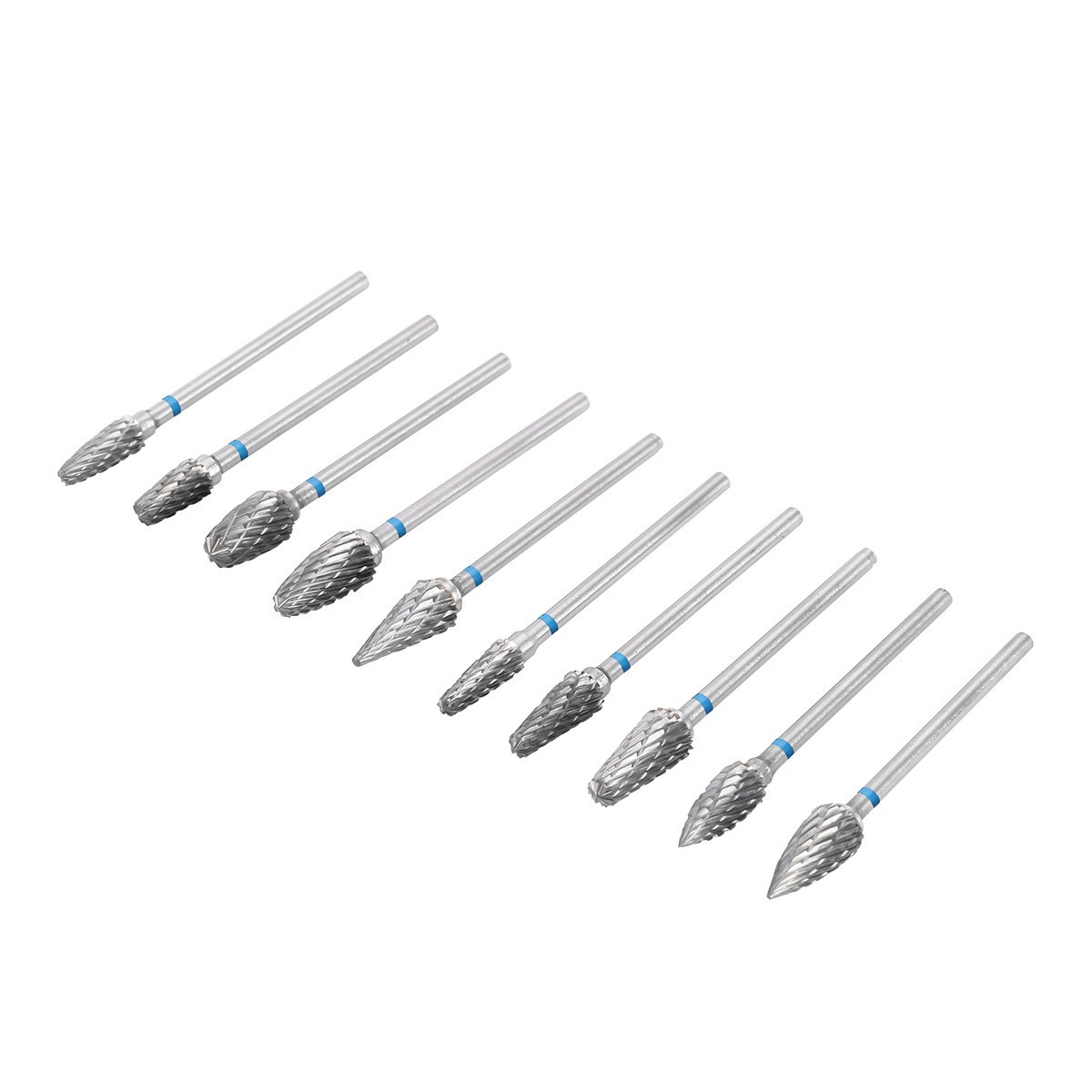 AZDENT 10Pcs Dental Lab Polishing Bur Drills Tungsten Steel Carbide Burs 2.35MM