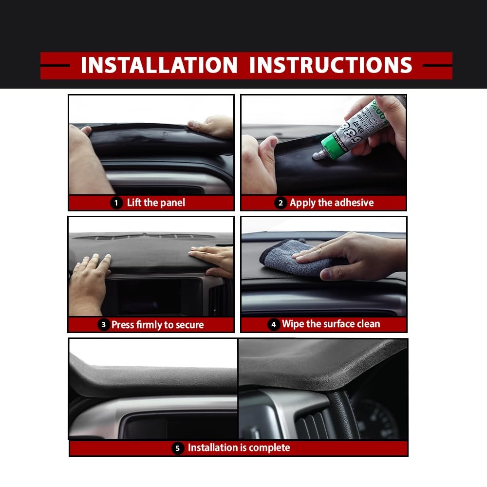 TPE Dash Cover Dashboard Bezel Fit Chevy Silverado (LS,LT or Work Truck)