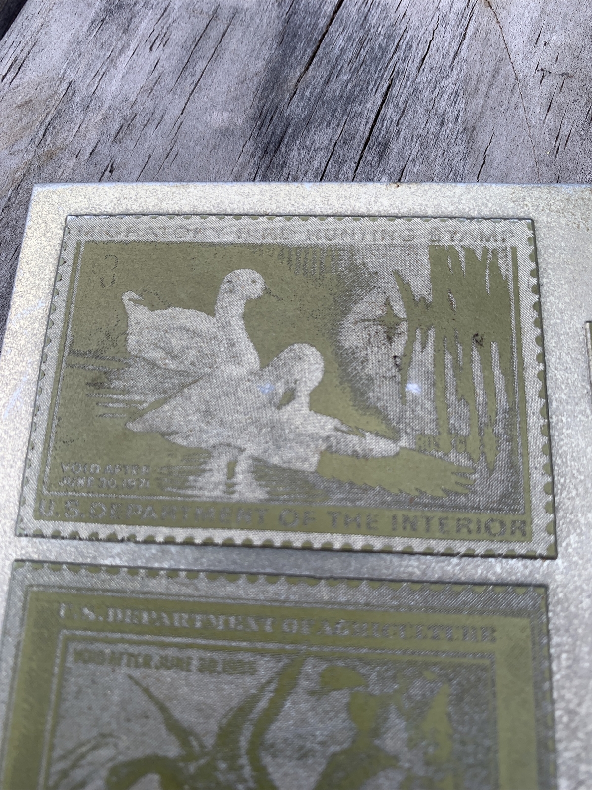 Vintage Federal Duck Stamp Micro Metal Photoengravers Plate 15.5 In X 12.5 In