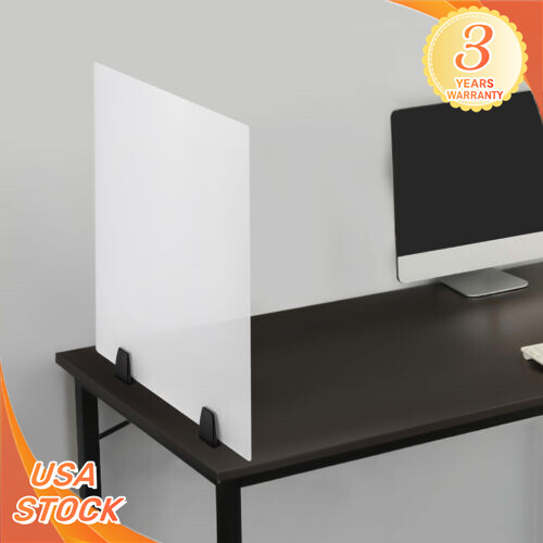 24 x 18 in Clamp-on Desk Privacy Panels Acrylic Desk Dividers Office Partitions