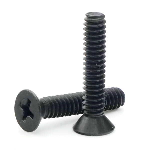 1/4″-20 | Black Oxide 18-8 SS Phillips Flat Head Machine Screws – Select Length