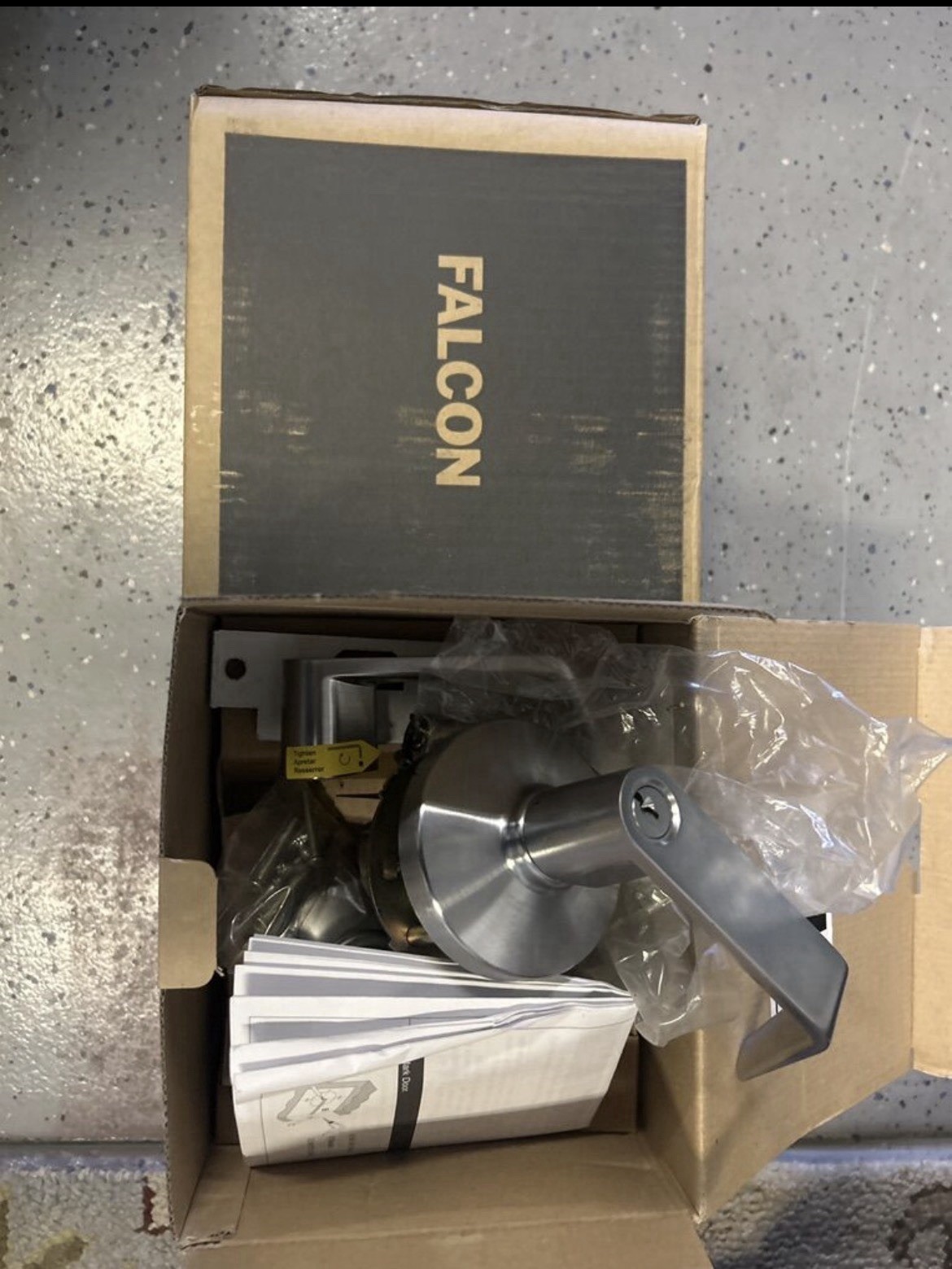 Falcon Satin Silver Metal Commercial Grade Bar Shape Door Lever Handle Set