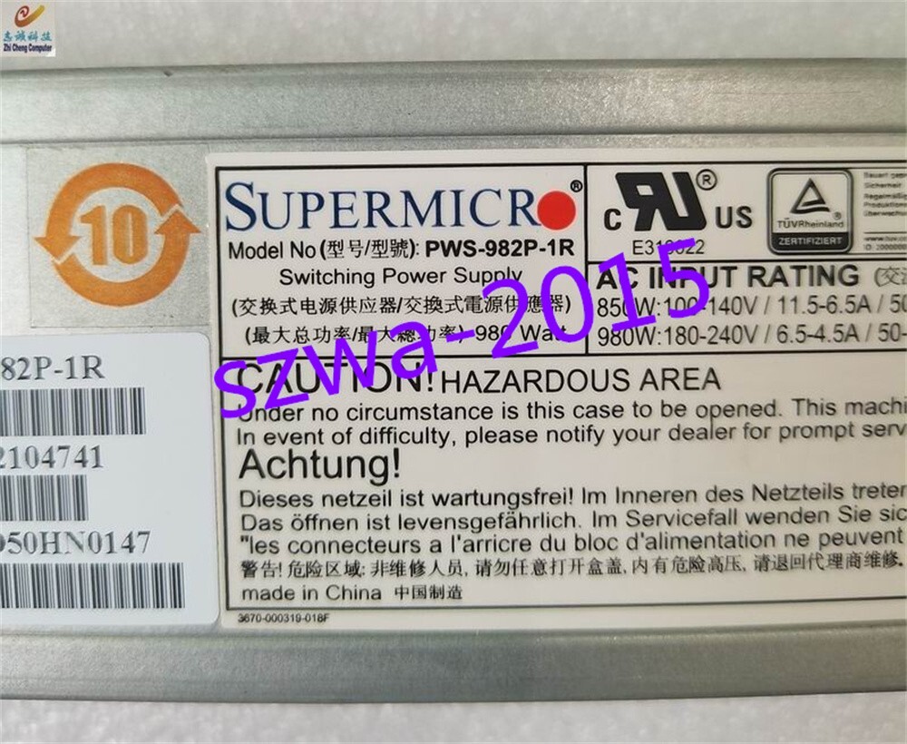 1pcs used SUPERMICR 980W PWS-982P-1R