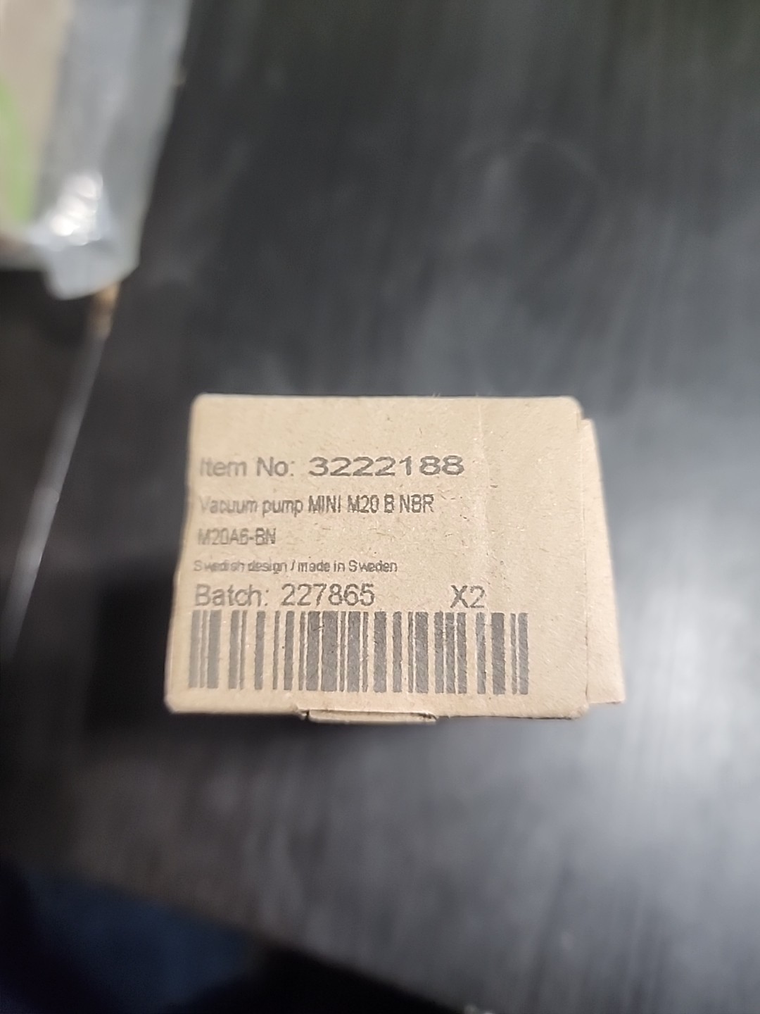 New PIAB Vacuum Pump Mini 3222188 58-87 psi M20A6-BN w/Connection Fitting M20