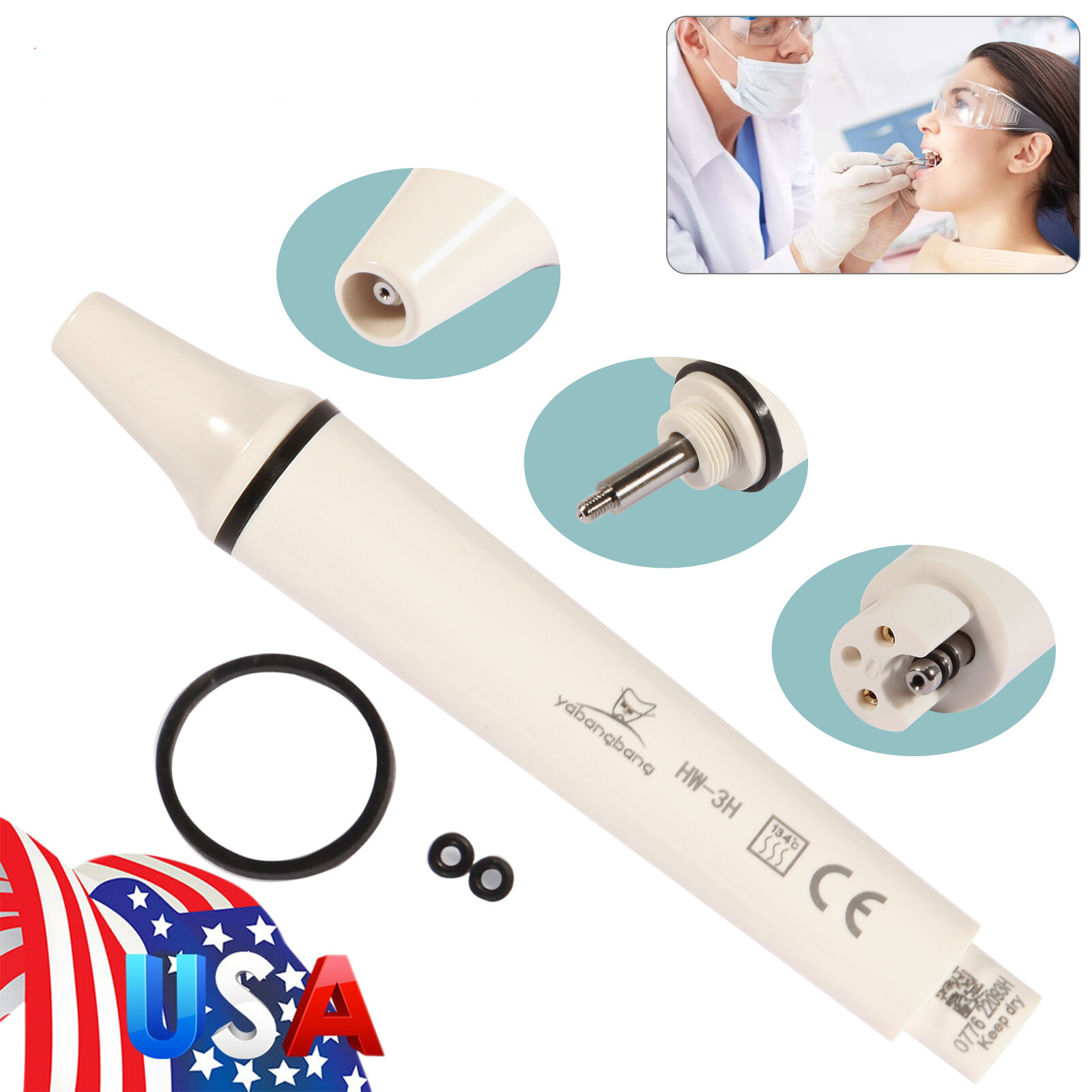 5 Pcs USA NSK Style Dental Slow Low Speed Straight Handpiece Nosecone HP NEW
