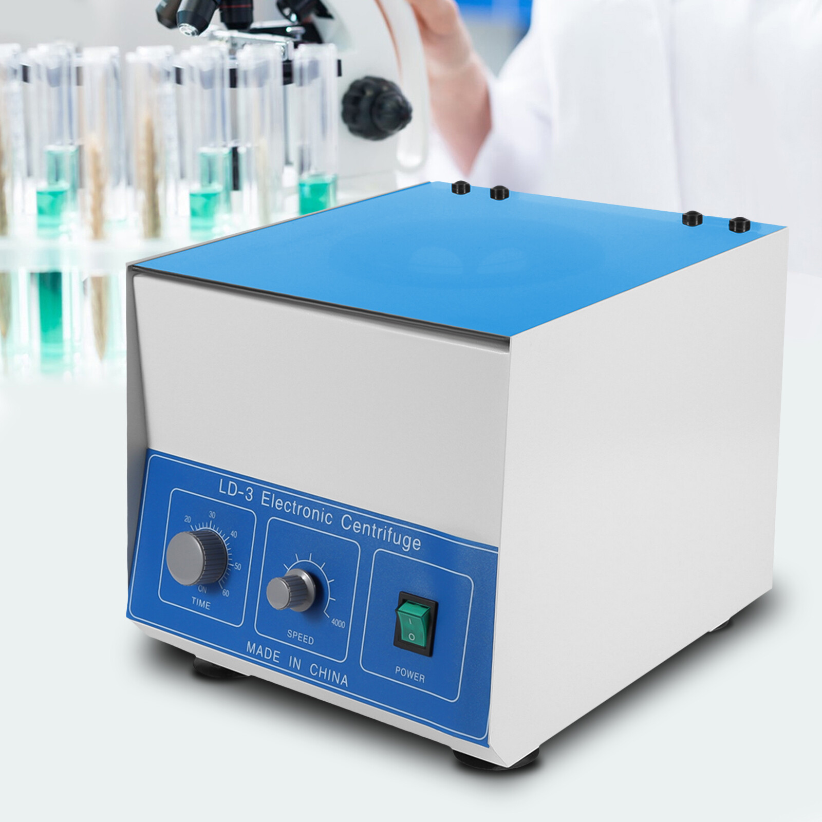 6*50ml LD-3 Electric Benchtop Centrifuge Lab Medical Practice Machine 4000rpm US