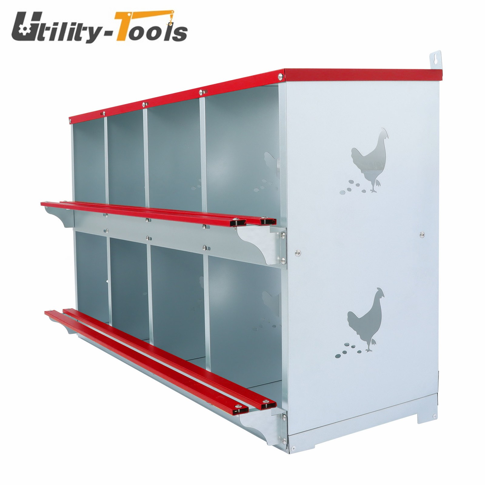 Durable Materials Chicken Nesting Boxes 8 Compartment Metal Poultry Nest Box
