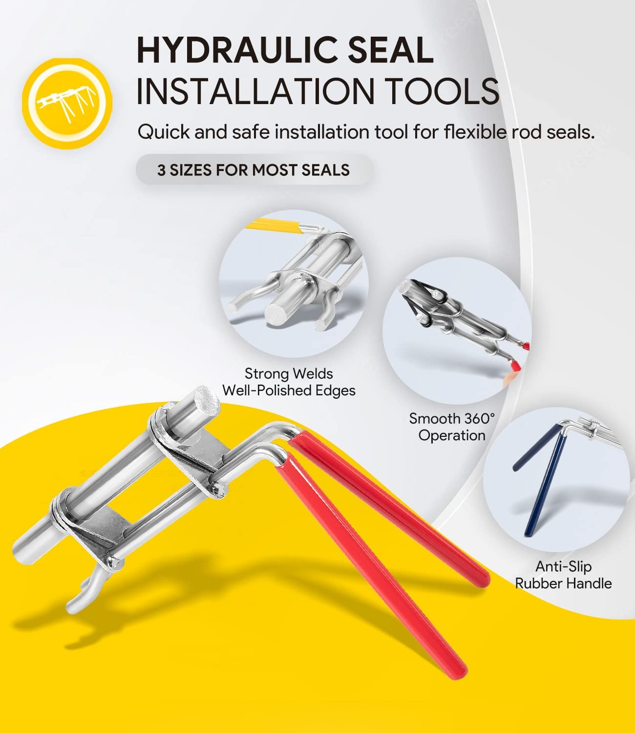 3 Pack Hydraulic Seal Installation Tools, Hydraulic Cylinder Piston Repair Se…