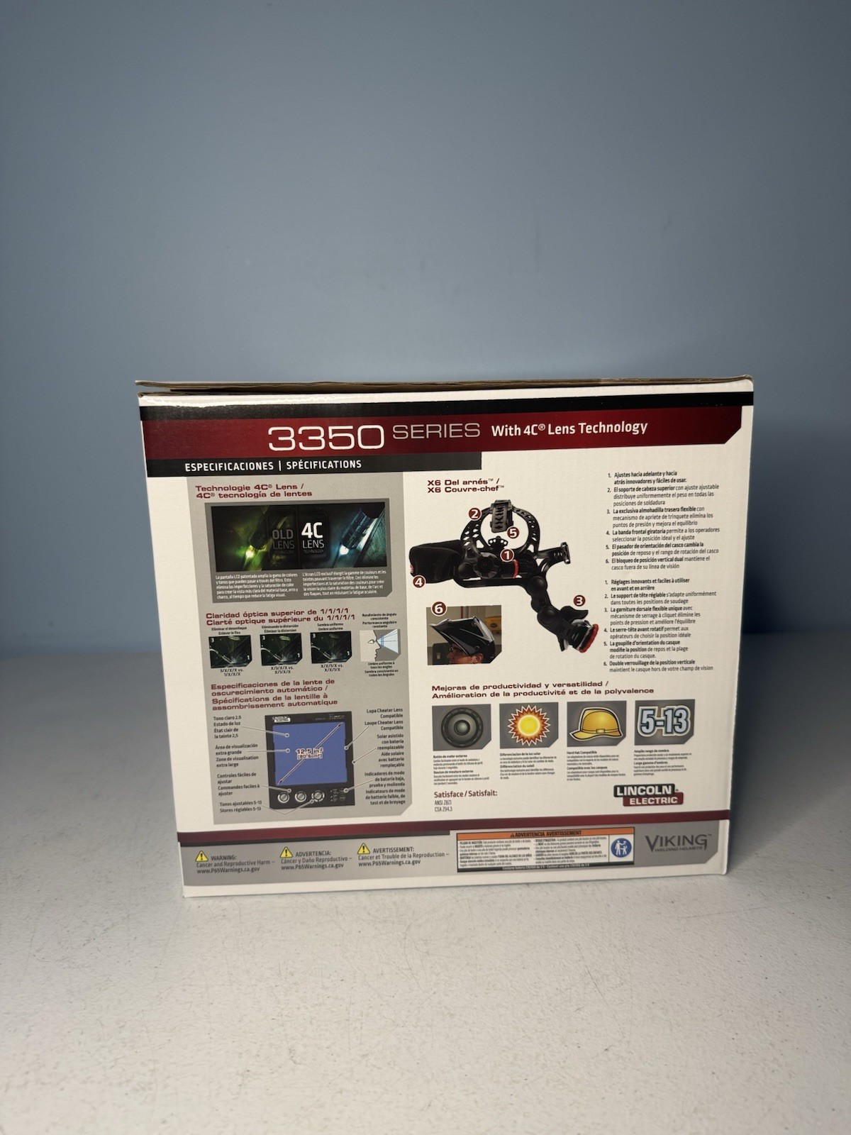 NEW Lincoln Electric K3034-4 VIKING 3350 Auto Darkening Welding Helmet Matte
