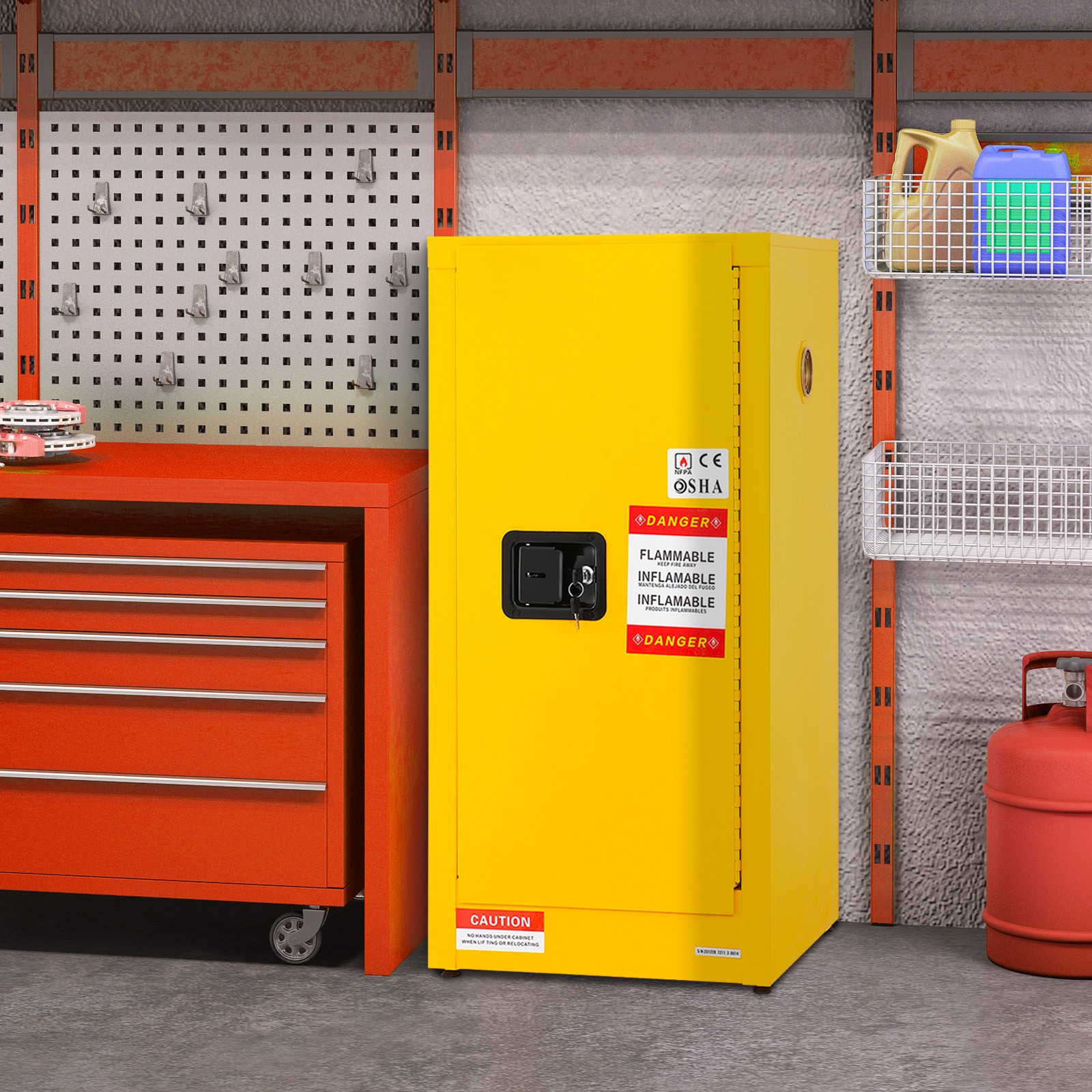 Uimoso Flammable Liquid Safety Storage Cabinet, 16 Gal, 18.1×18.1×35.4 in