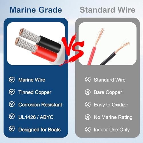XRDS -RF 8 AWG Marine Wire 15FT, 2-Conductor (Red & Black) Duplex Marine Grad…