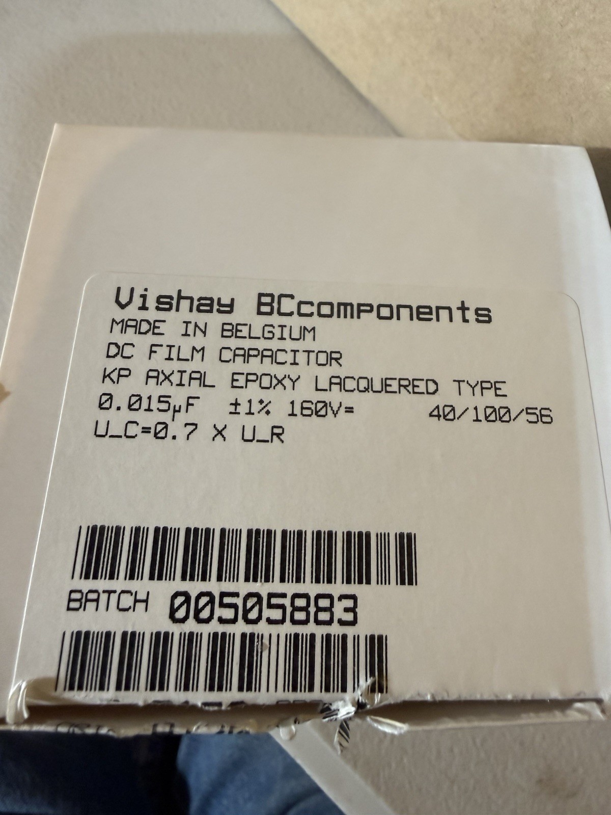 FILM CAPACITOR 0.015 uf 160V %1 (25 PCs)VISHAY