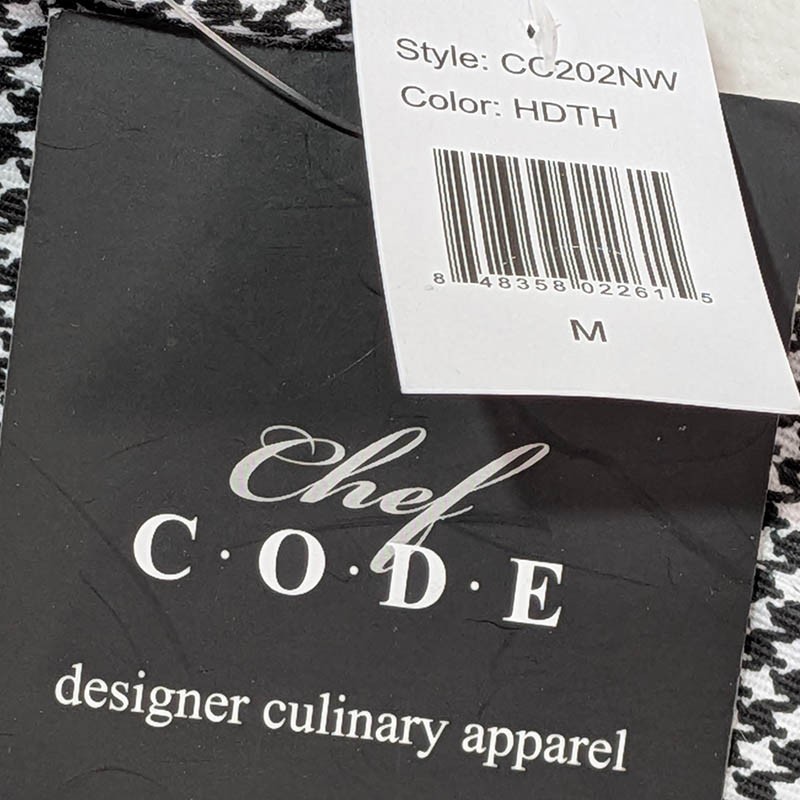 NEW Chef Code Trousers M Black White Houndstooth Chefcore Utilitarian Culinary