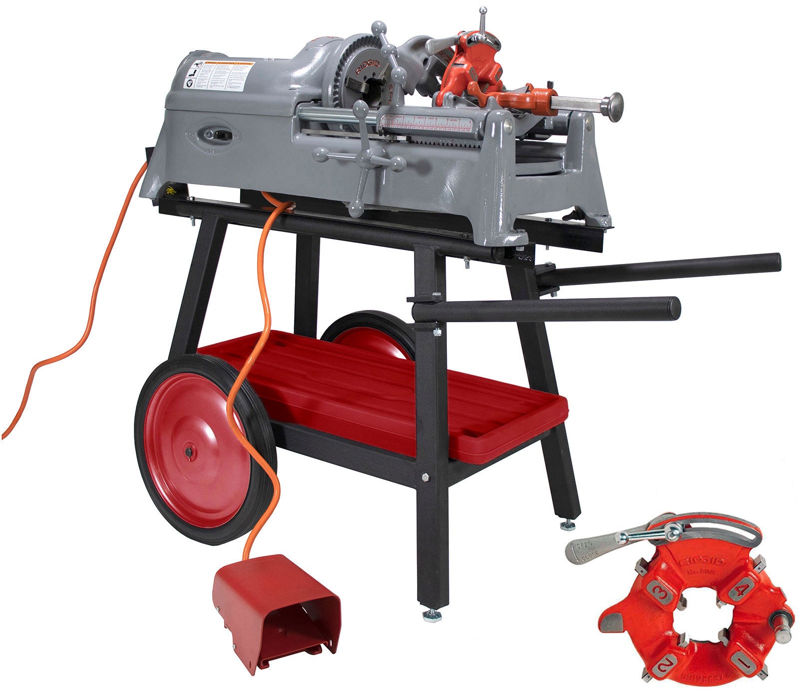 Reconditioned RIDGID® 535 V1 Pipe Threading Machine with Cart Dies Heads & Oil